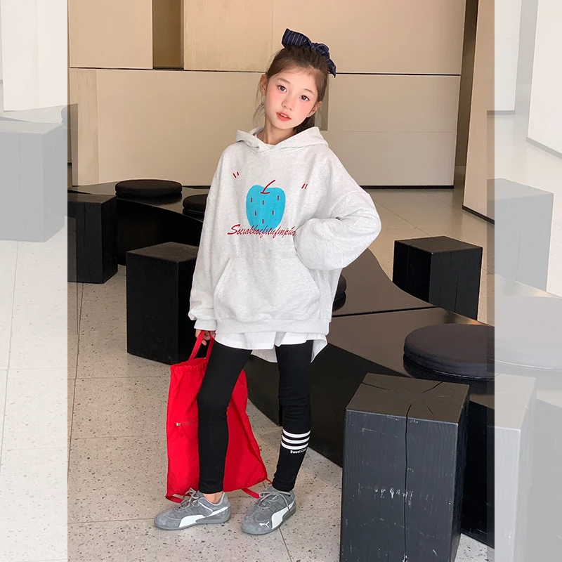 【蓝苹果】西西家女童2025秋新款连帽卫衣儿童休闲百搭上衣JX21324