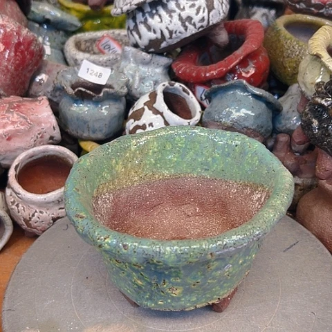 金***石粗陶花盆手工花盆制作