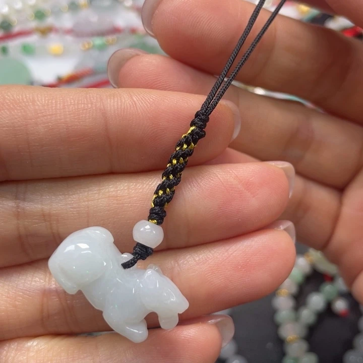 翡翠未镶嵌手绳手机挂