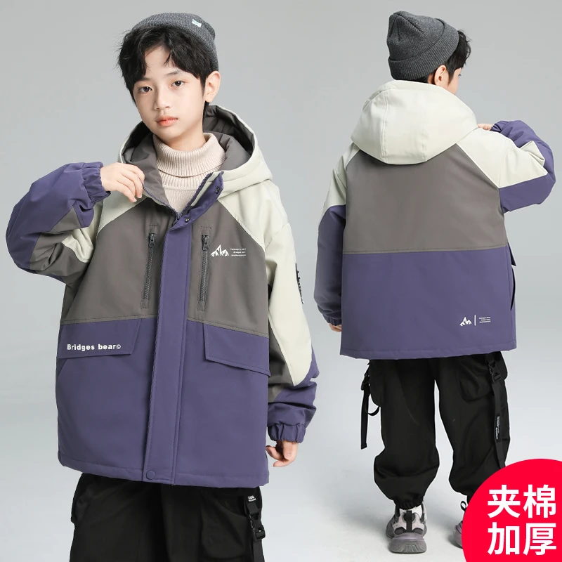 男童秋季外套新款2025深秋夹棉加厚外套CF074-5