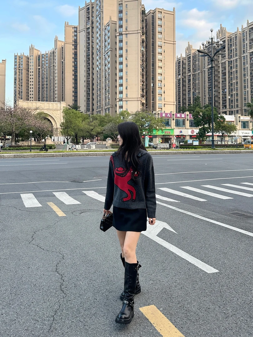 夹生HALFMADE 设计师品牌  小众新款 马上有钱套头毛衫