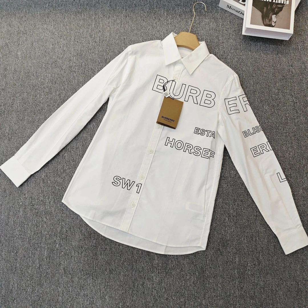 未使用 BURBERRY/博柏利 经典LOGO白色衬衫 尺码XXS/F1600150