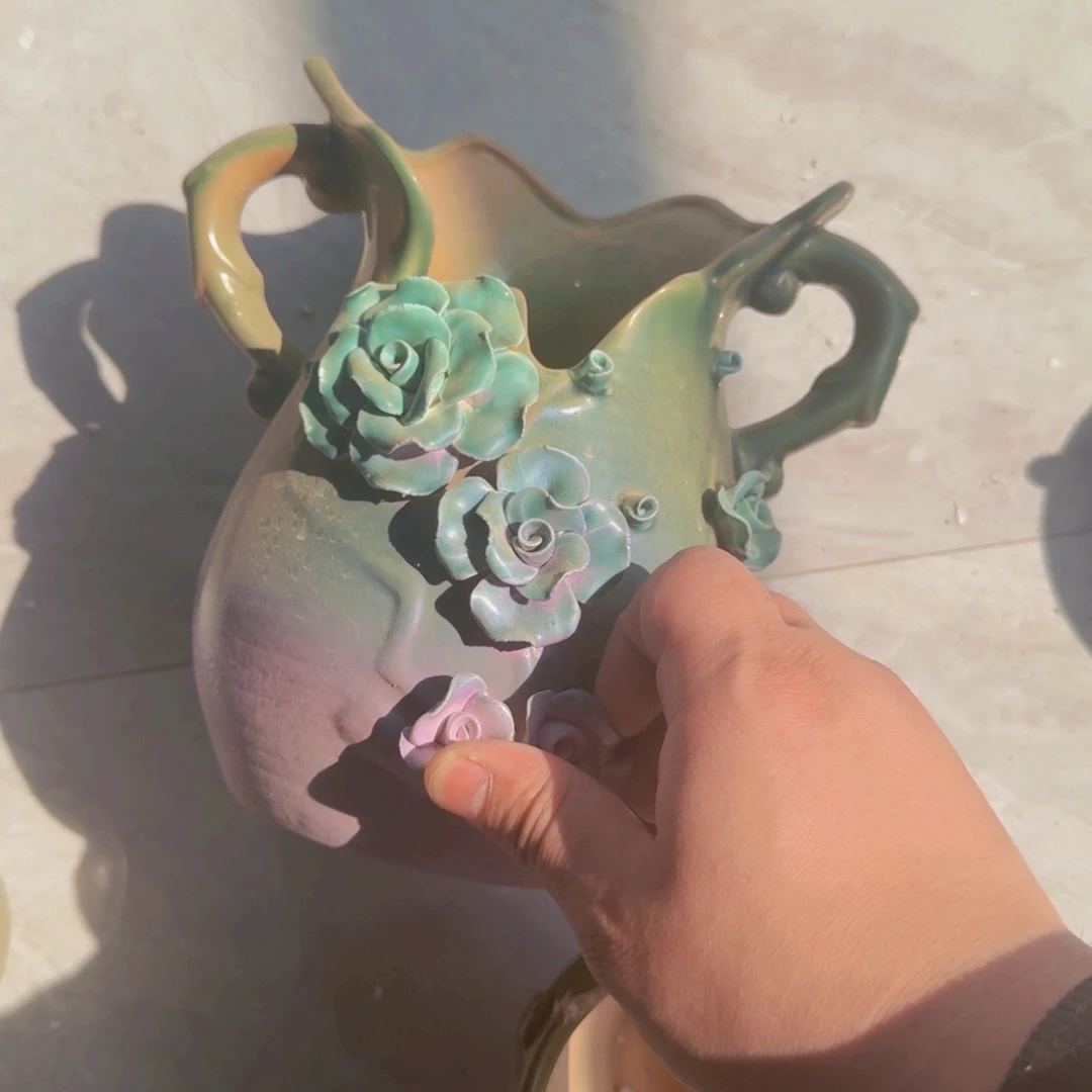 紫砂花盆粗陶盆醋