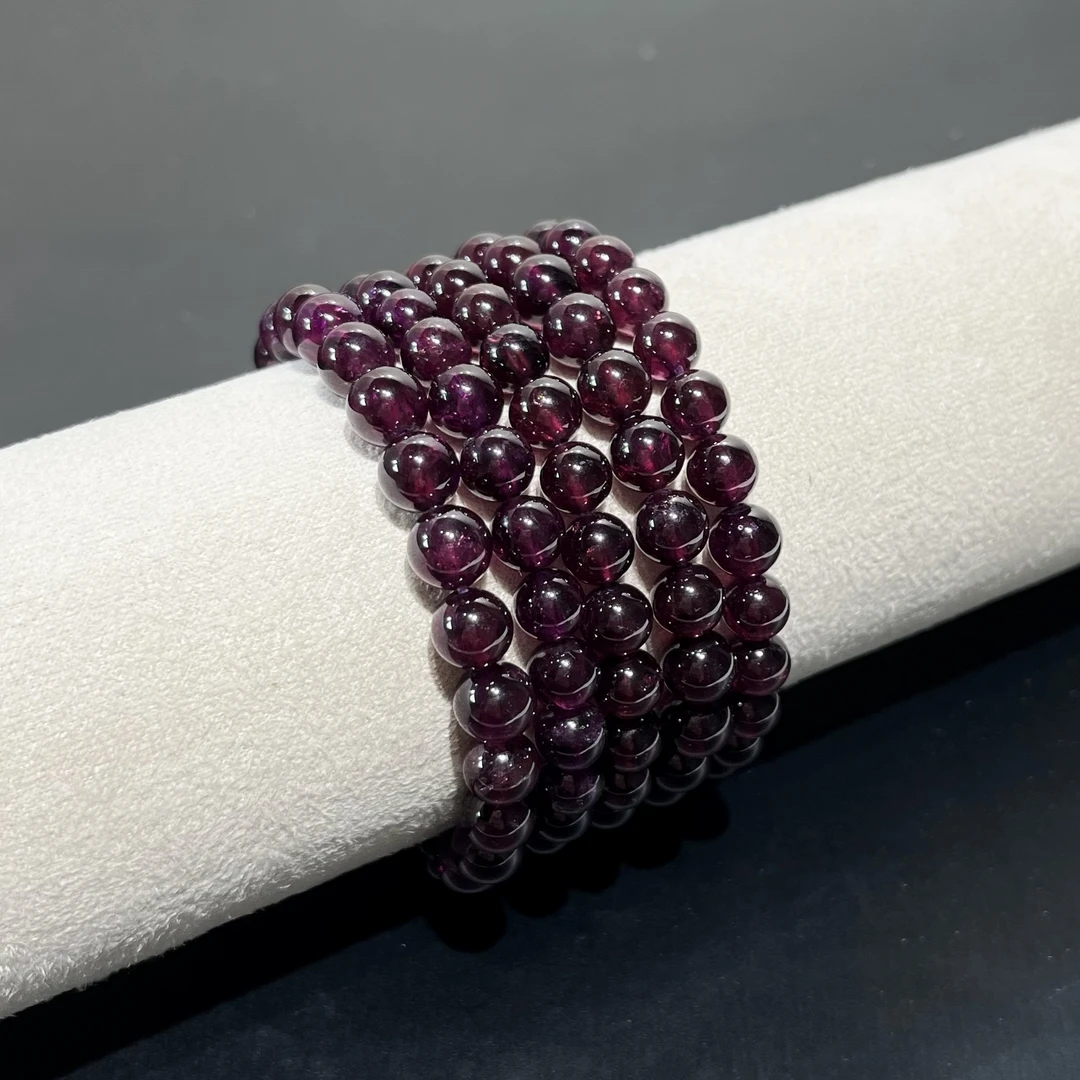 0034轻奢珠宝天然石榴石单圈手链时尚女士素圈气质简约 多样性发1