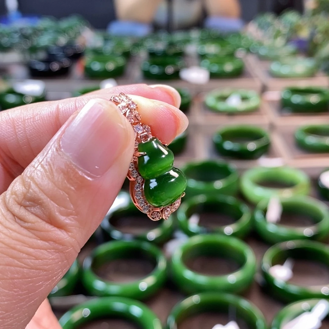 和田玉（碧玉）银S925镶嵌颈饰