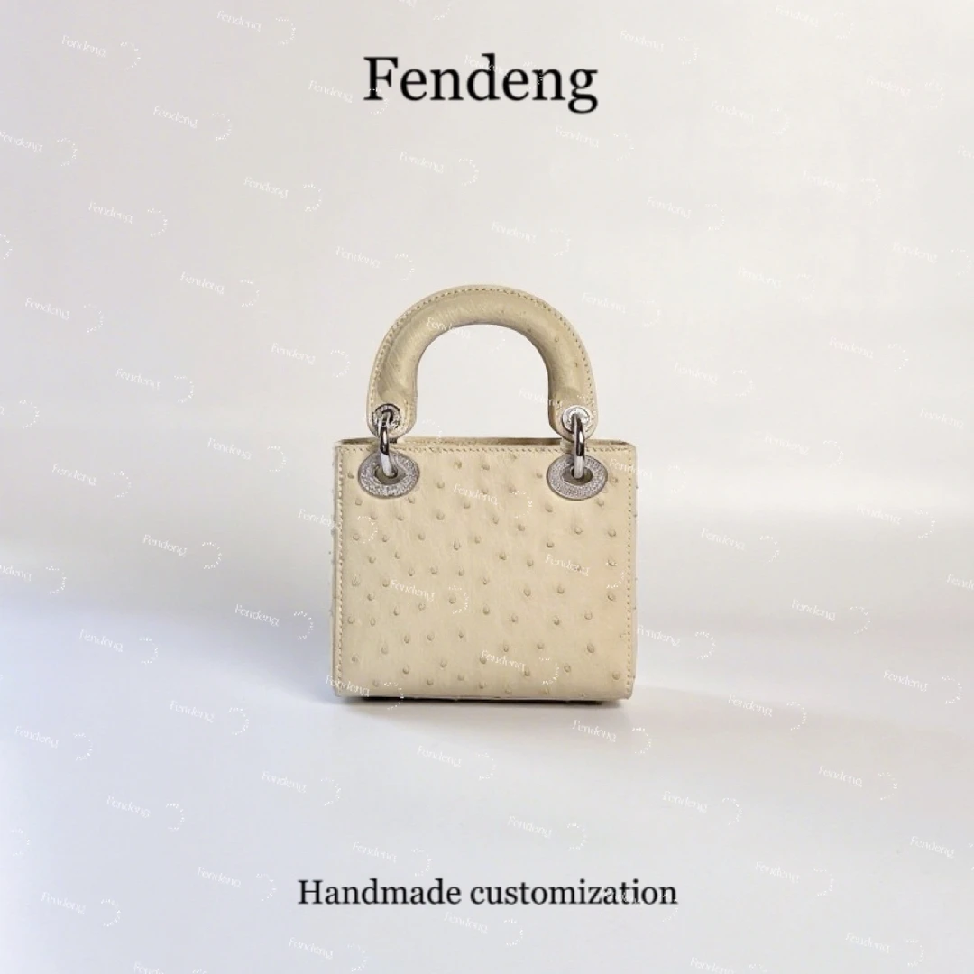 【高定女包】芬登Fendeng 鸵鸟皮戴妃包包