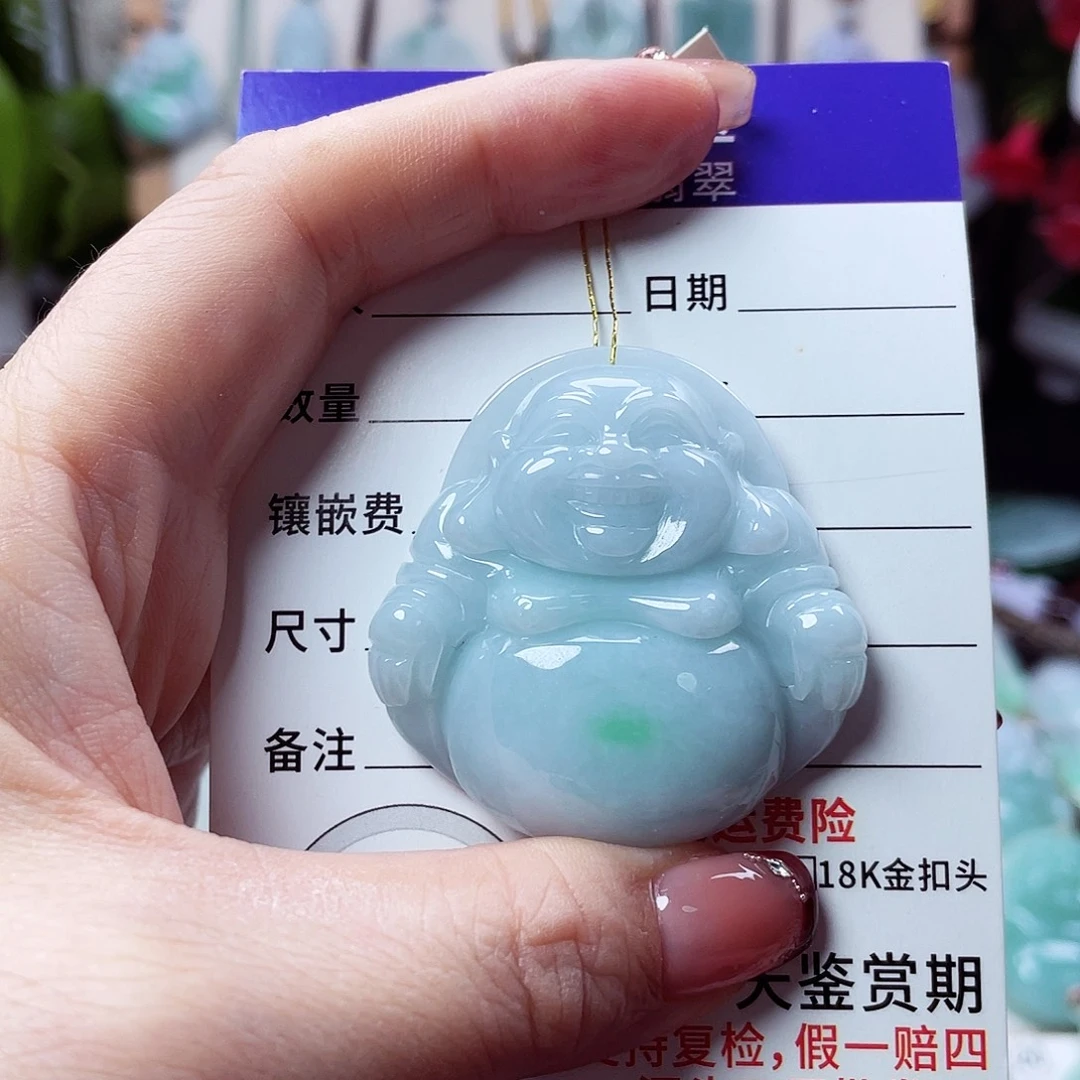 翡翠未镶嵌颈饰佛公40