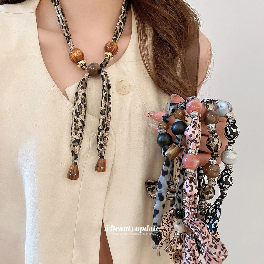 非金属布艺项链 蝴蝶结丝丝巾项链复古民族风锁骨链个性小众颈链