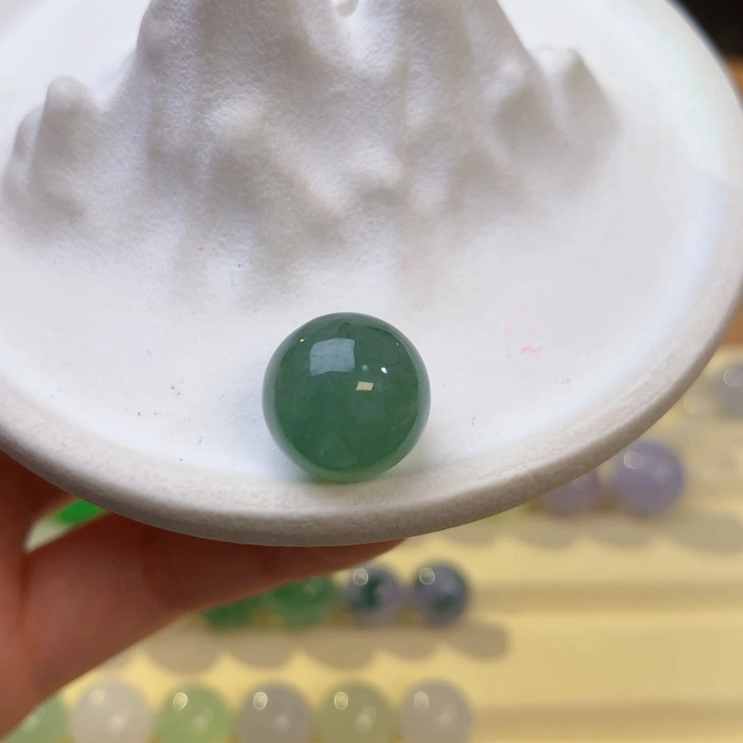 未镶嵌定制翡翠浓色绿珠 卡12.8 j15
