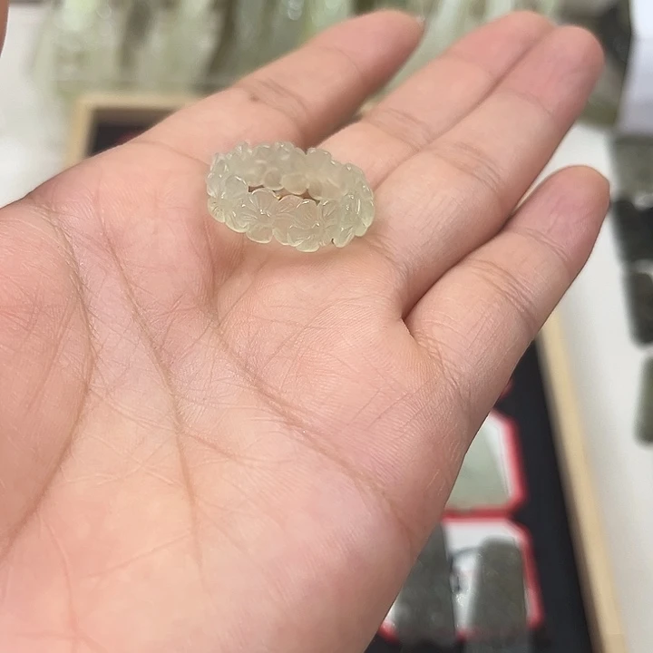 幸***喵蛇纹石玉合金戒指