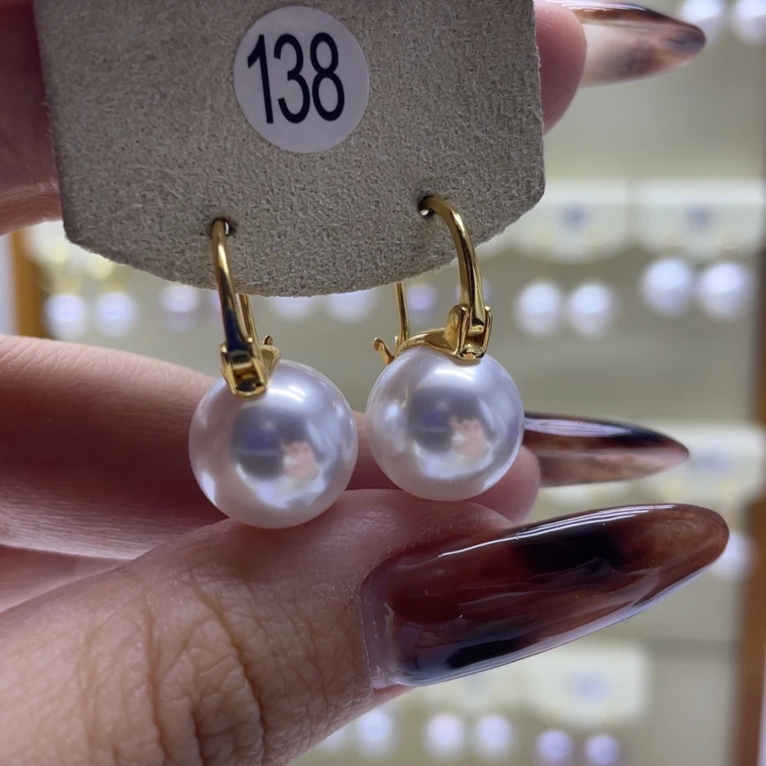 淡水珍珠耳饰银S925镶嵌