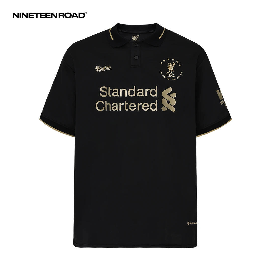 【利物浦】-黑金系列-6冠--潮流日常百搭美式球衣宽松重磅圆领-TEE