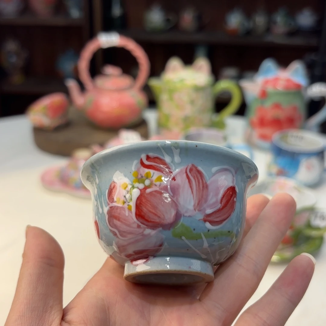 景德镇手绘高温釉下彩陶瓷茶具