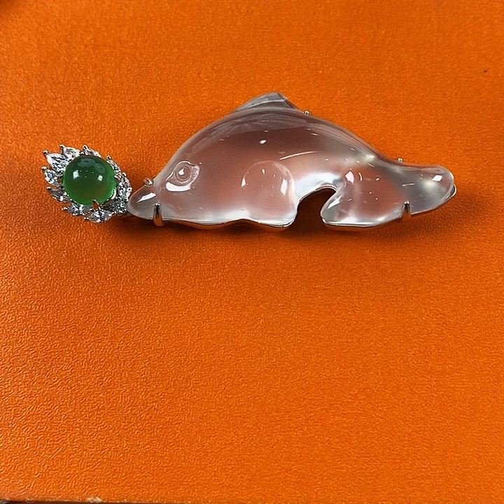 石英质玉银S925镀金镶嵌颈饰
