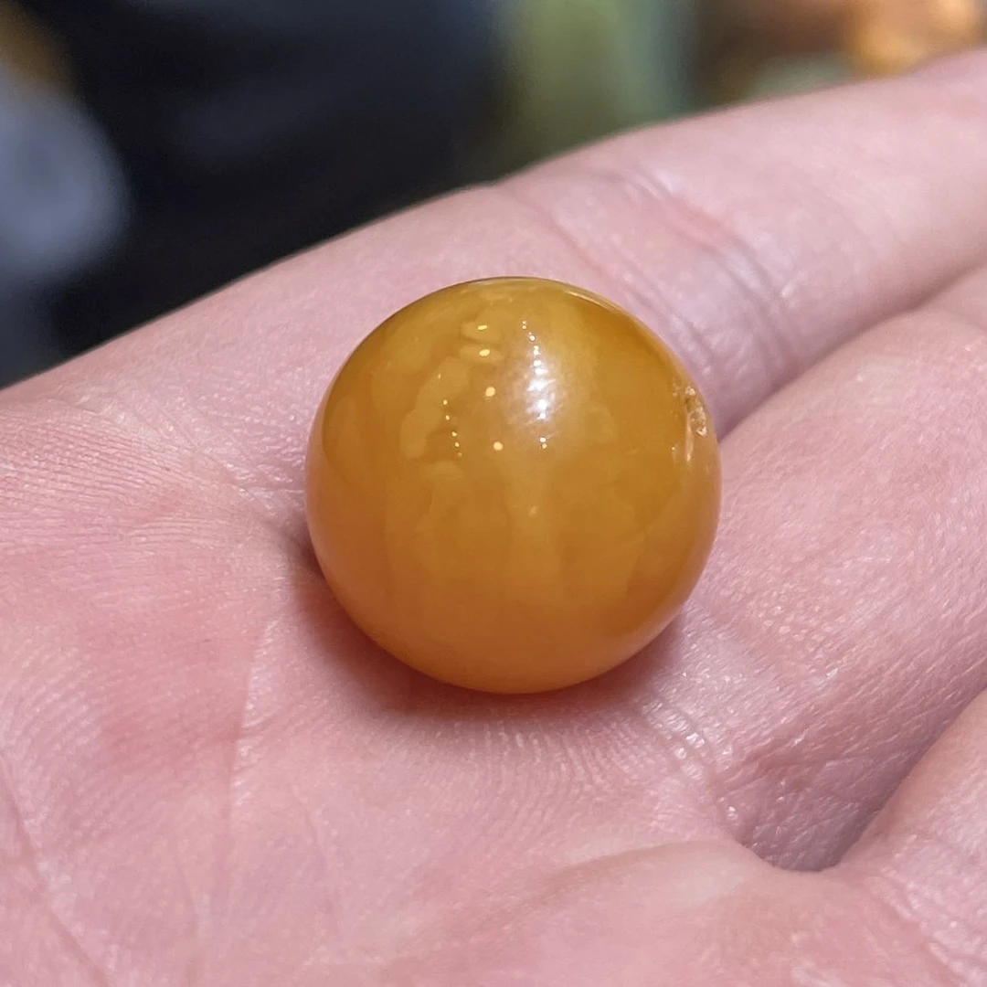 【地主专属】26 G27835-蜜蜡老蜡圆珠单珠-尺寸14mm＋左右-