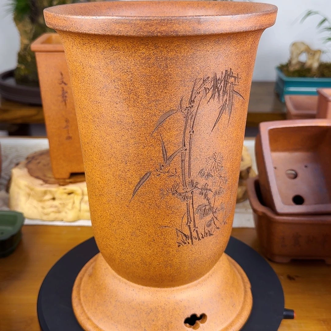 紫砂花盆对*对紫砂花盆