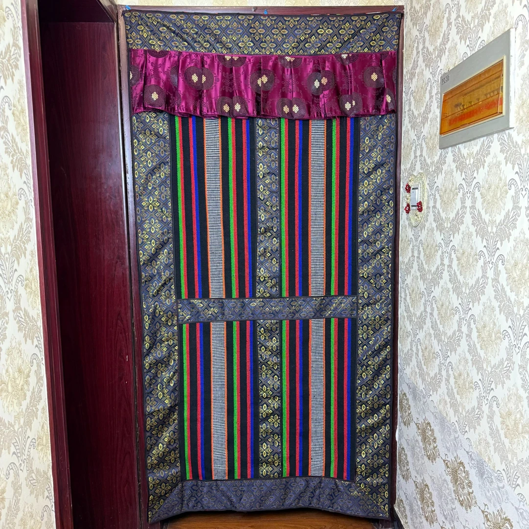 藏式加厚门帘纯手工缝制家用冬季防尘隔断布艺双面双面