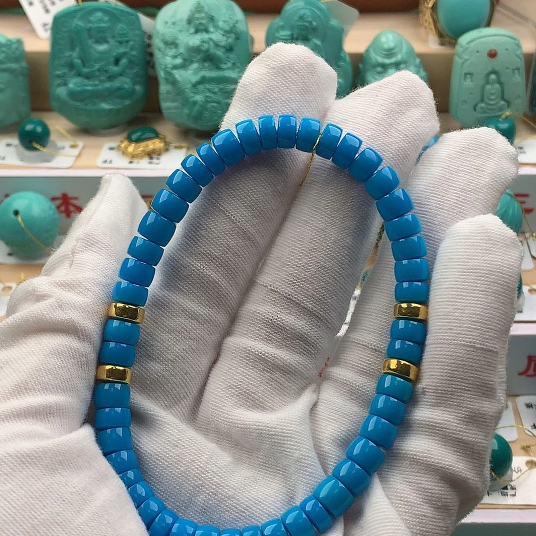 绿松石足金镶嵌配饰6.8