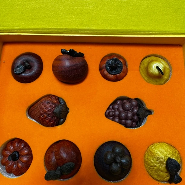 十全十美原木雕刻水果工艺品摆件茶空间创意礼品