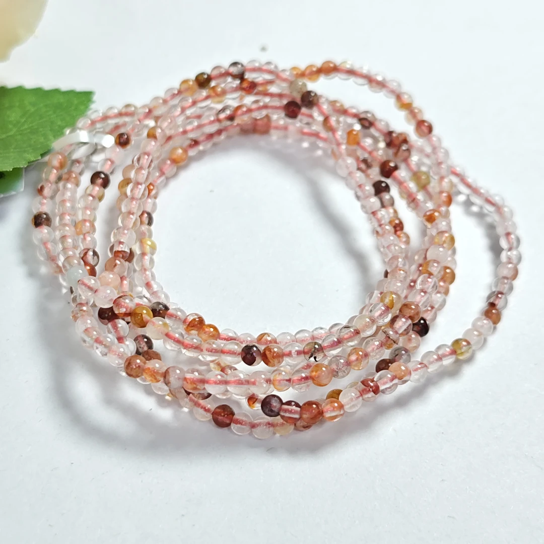 【小院甄选】红黄胶花三圈手链 多样性发一件 约3mm 6784CK