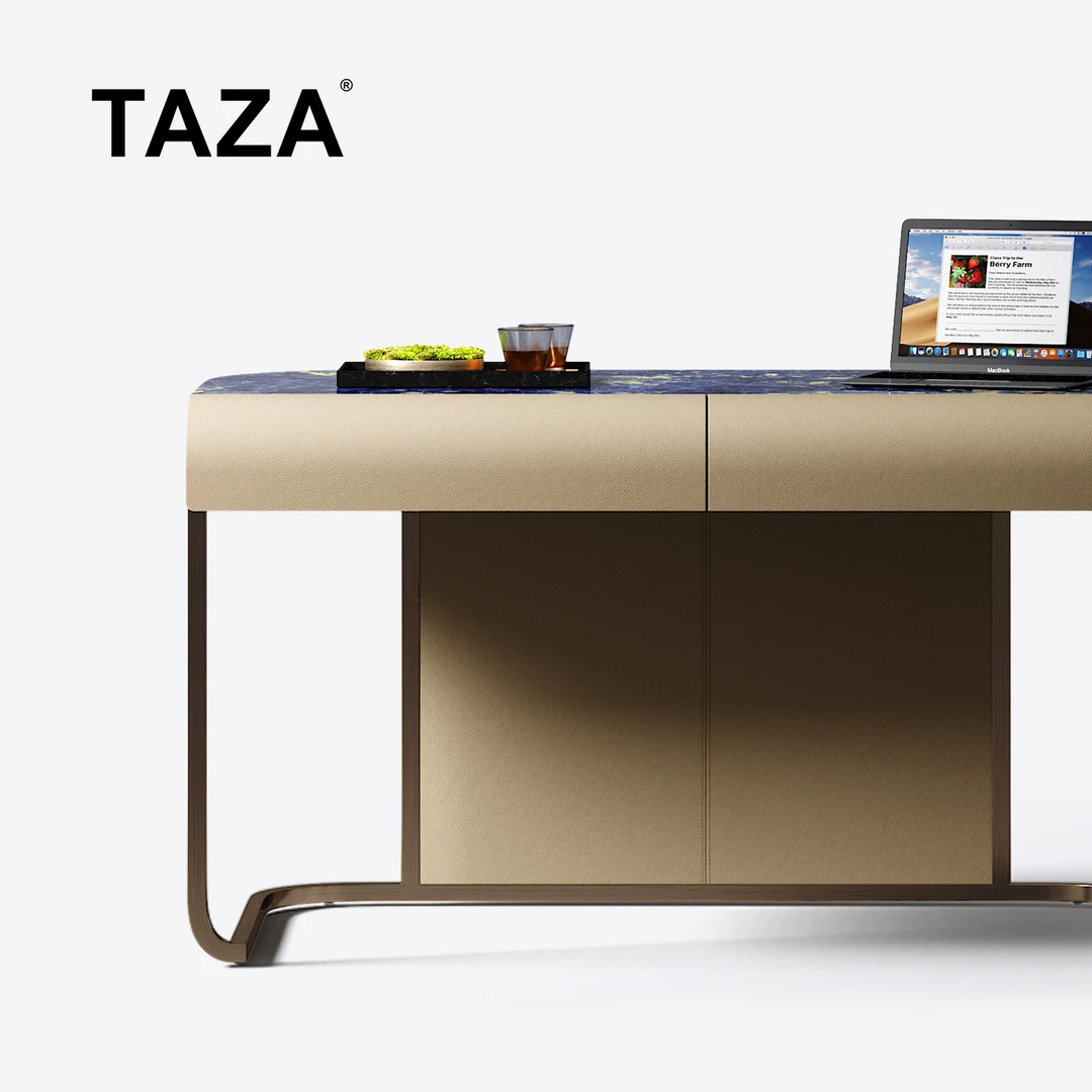 TAZA景泰蓝奢石书桌别墅全屋搭配书房系列现代轻奢书桌椅组合A639