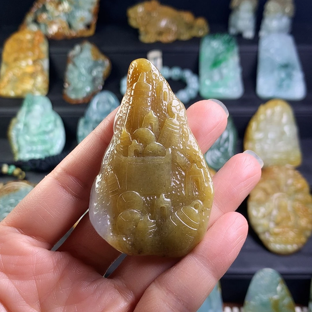 翡翠未镶嵌颈饰挂件