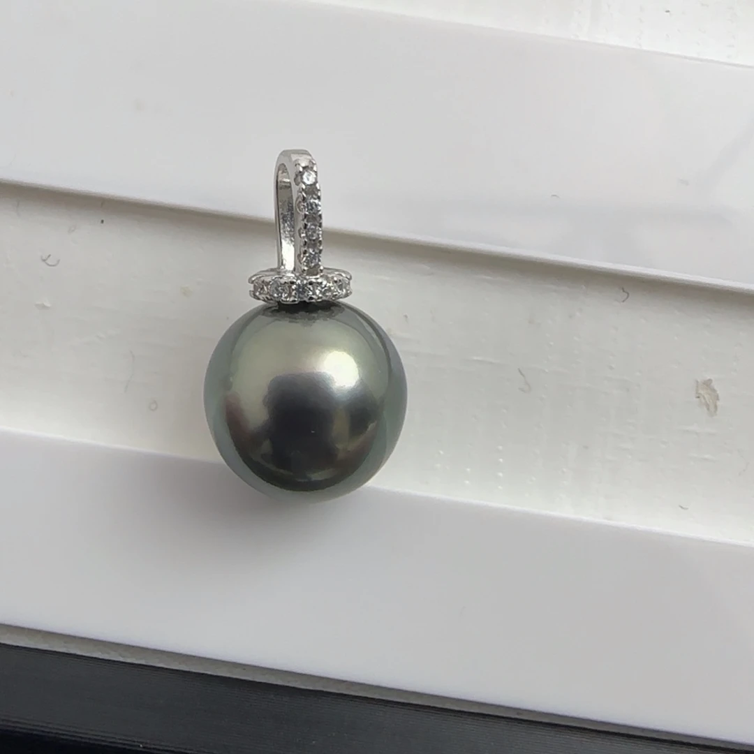 海水珍珠颈饰银S925镶嵌大溪地海水珍珠裸珠280