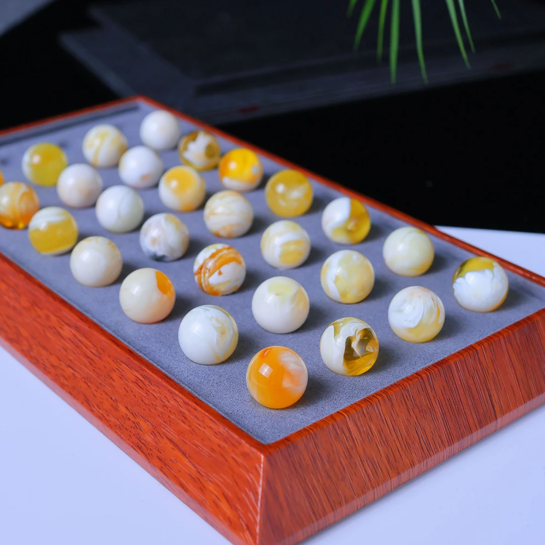 【15mm配凑串神珠】金瓷白溶洞沁色虎皮妖琥珀蜜蜡圆珠点靓爱串合集