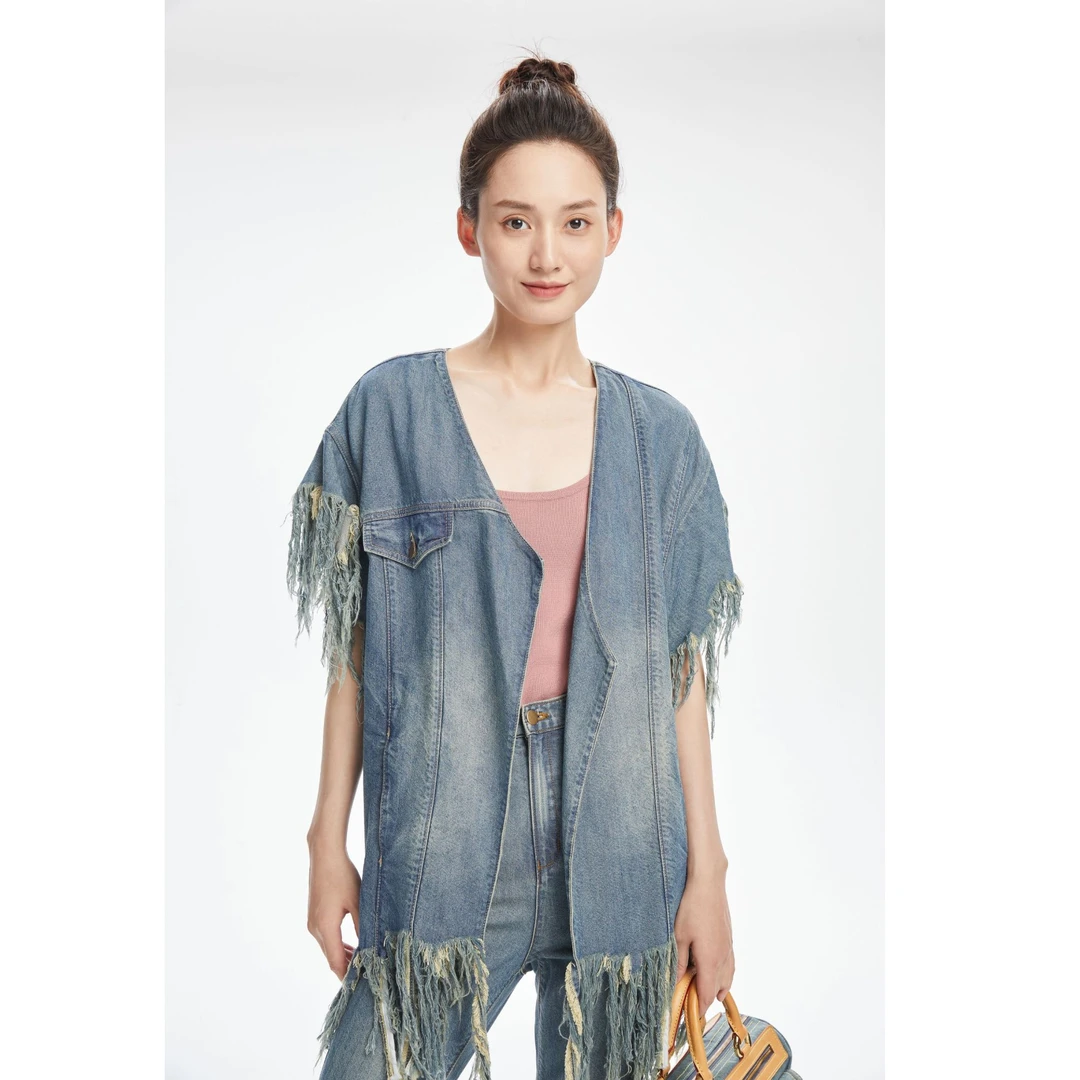 犹太面包牛仔马甲王璇原创设计