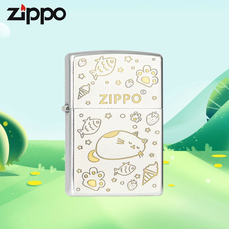 ZIPPO/之宝【加灯牌福利】金冰双色 甜心小猫