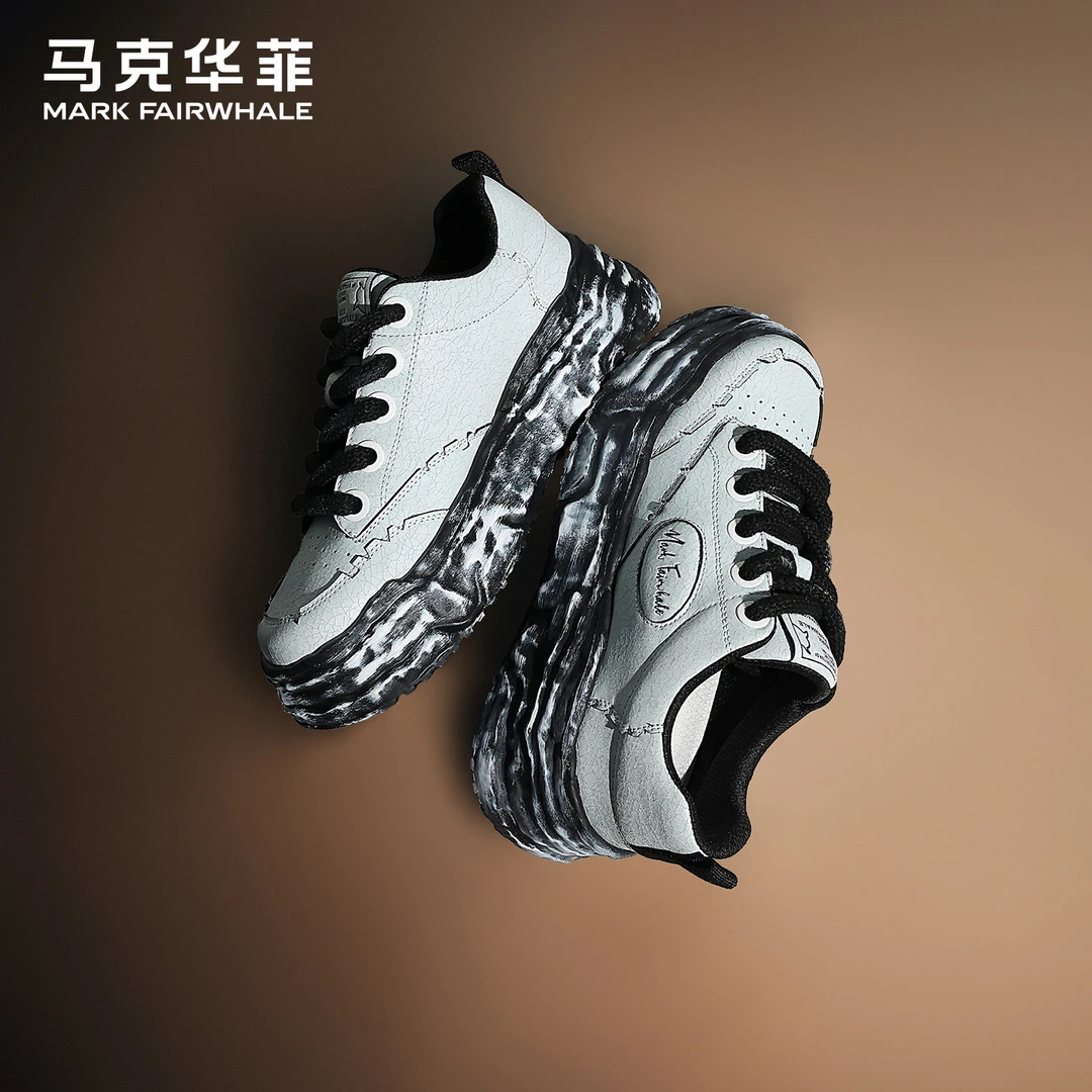 马克华菲男鞋冬季潮鞋2025新款爆款增高板鞋溶解鞋男士运动休闲鞋