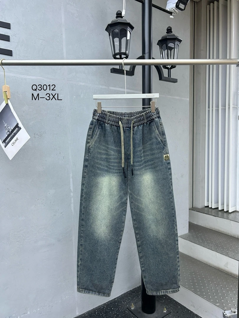 秋上新.水洗复古牛仔裤结构剪裁男女同款直筒宽松垂感阔形Y-3012