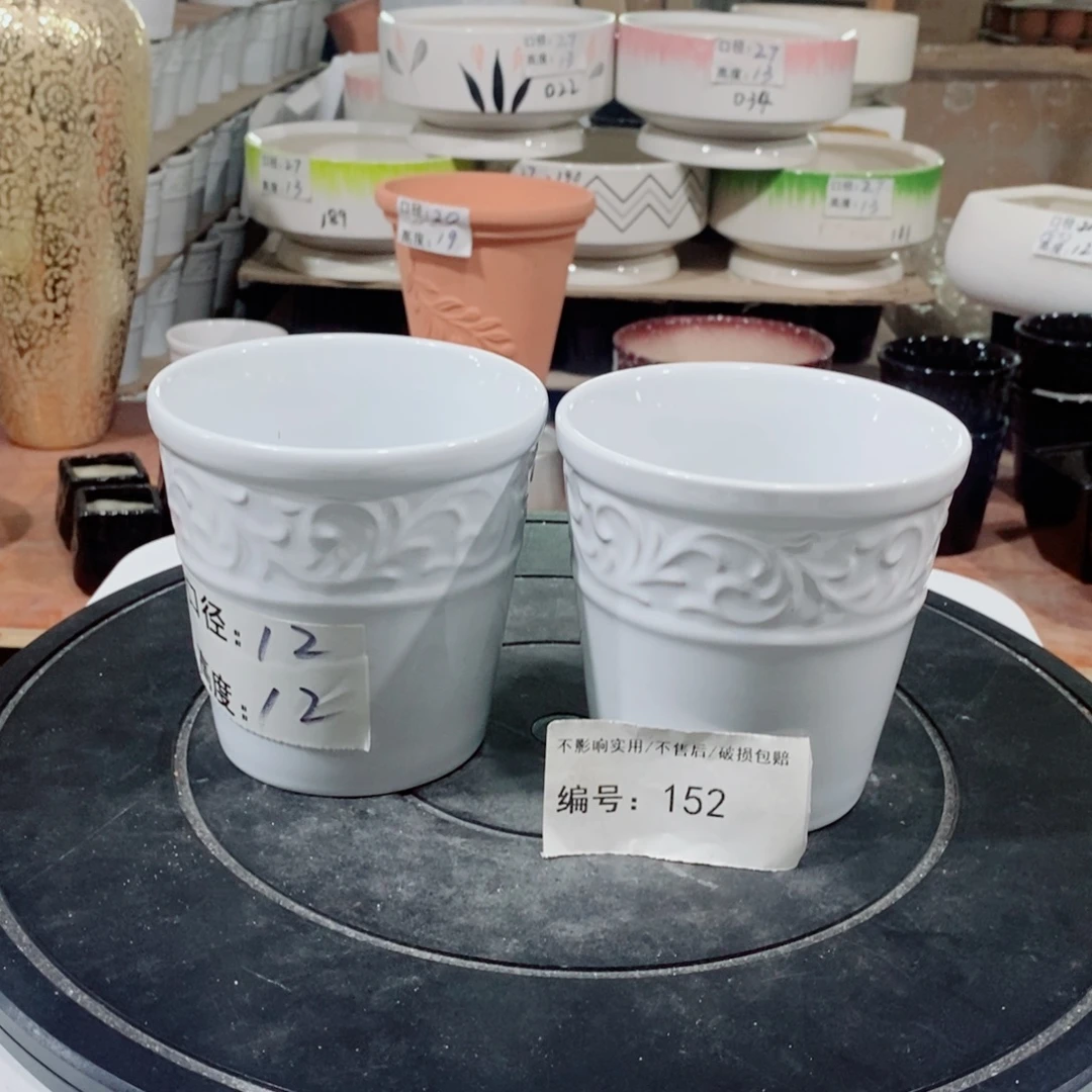 微瑕花盆-152-口12×12-2个白