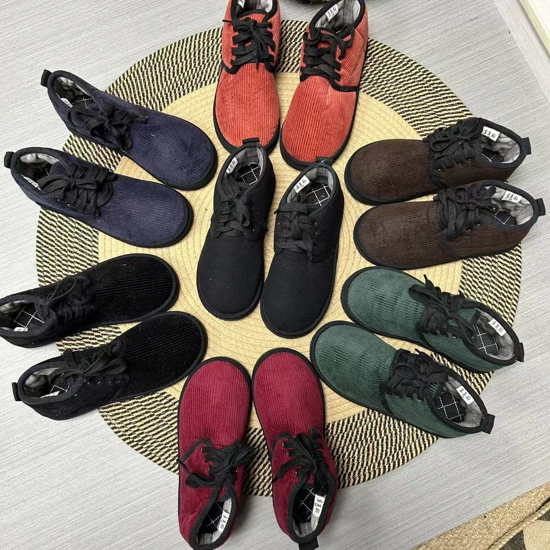 JQ 冬季手工定制条绒加厚棉花棉鞋北方过冬棉鞋