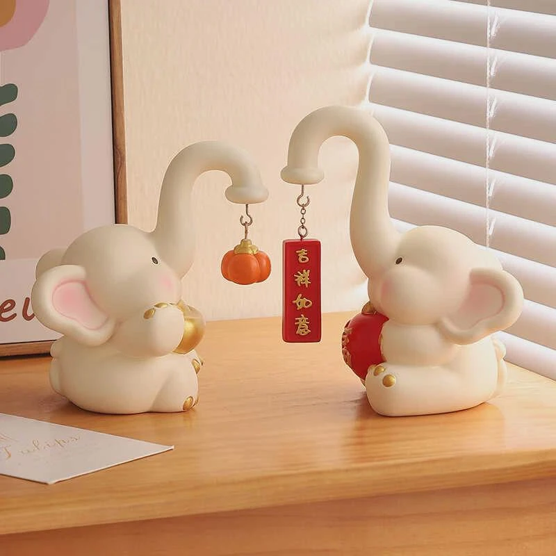 创意轻奢大象摆件家居客厅玄关酒柜电视柜招财装饰品乔迁新居礼物