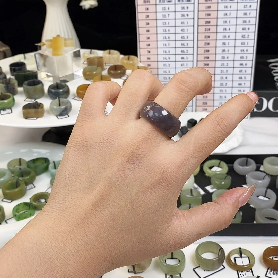 未镶嵌戒指和田玉Ｑ47深紫轮胎19.1不退换