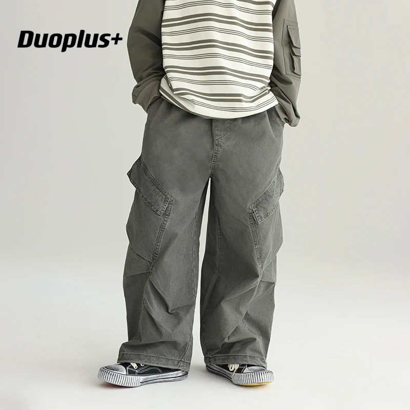 多加潮牌童装2025春装新款儿童直筒休闲裤男童中大童砂洗洋气长裤