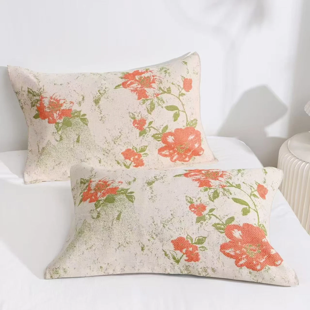 （锦上添花）轻奢汉麻枕巾一对装48*74