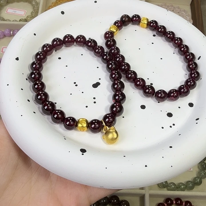 水晶手串银S925镶嵌水晶手串