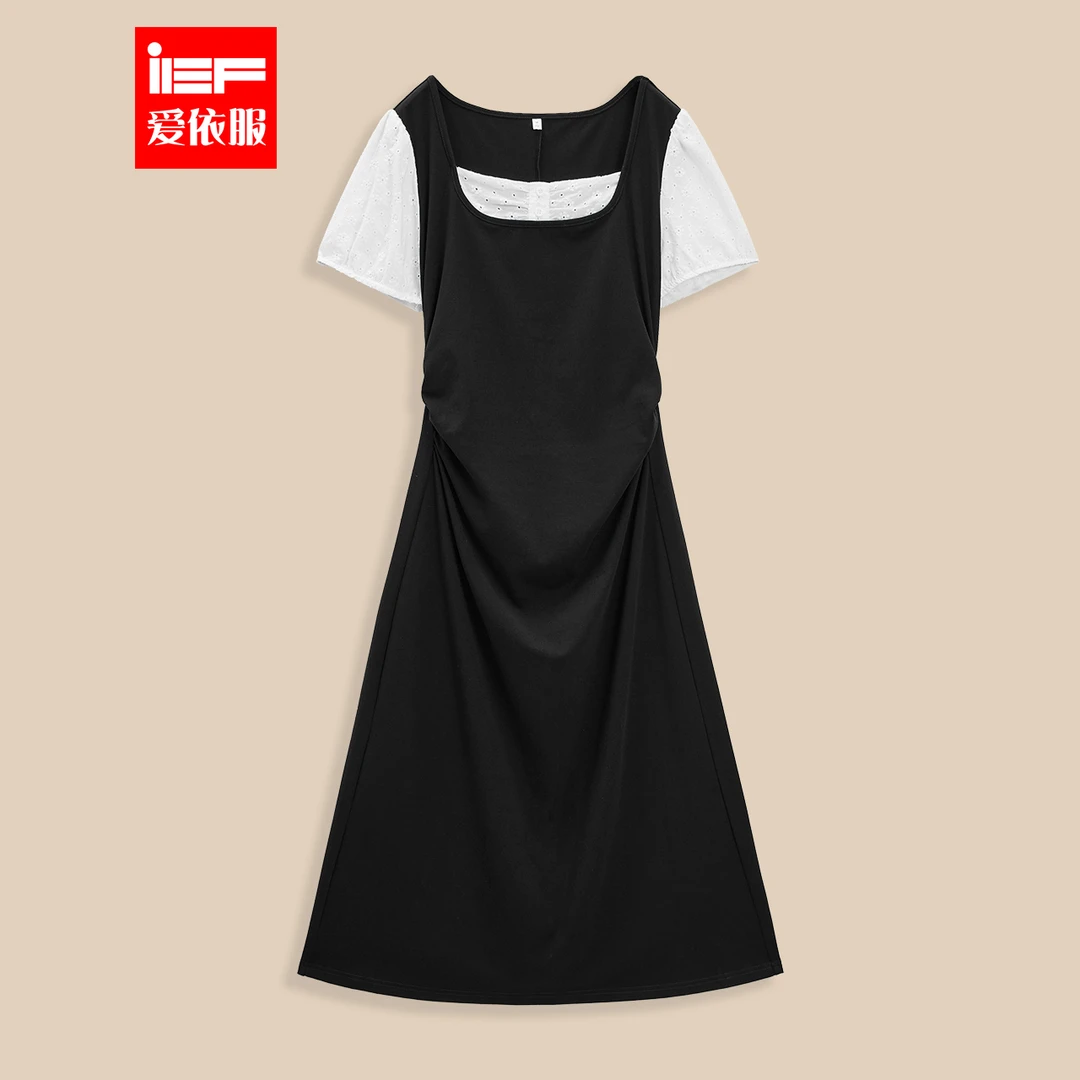 IEF/爱依服【微胖】大码女装2025夏秋新款法式温柔风显瘦连衣长裙