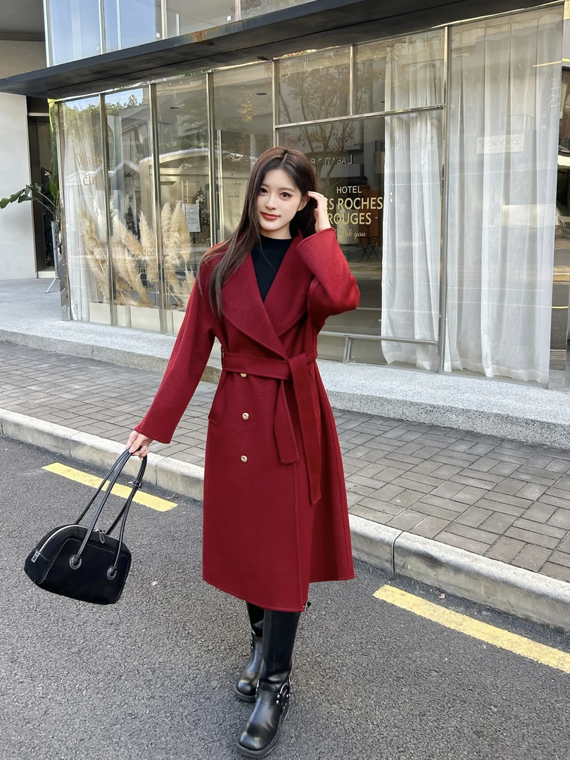 2573  女毛呢外套秋冬大衣秋冬外套呢大衣百搭