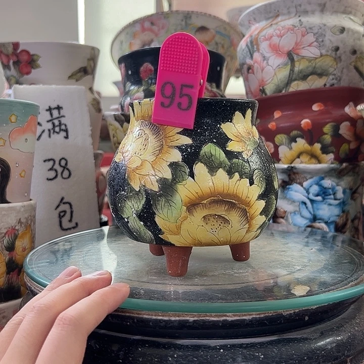 七***生景德镇手绘花盆满38包邮偏远地区除外