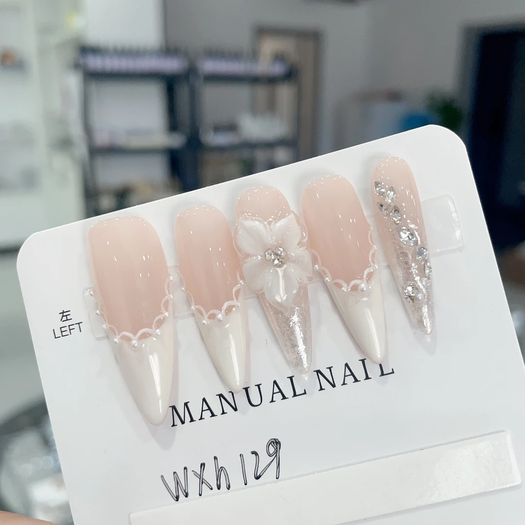 【wxh129】法式温柔公主风超长氛围感裸色系高级感美甲