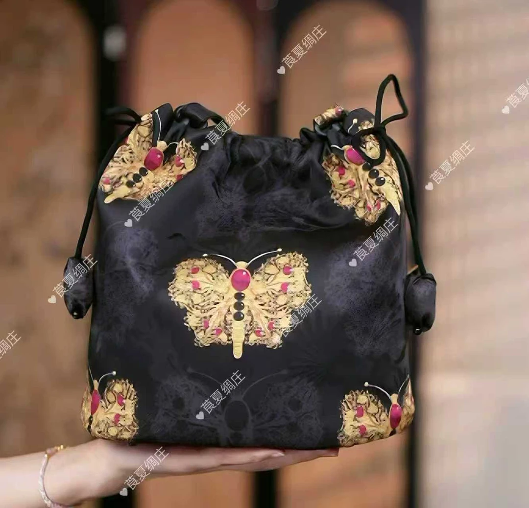 【水桶包】新中式香云花萝26*20cm暗纹提花调节斜挎包小巧国风百搭