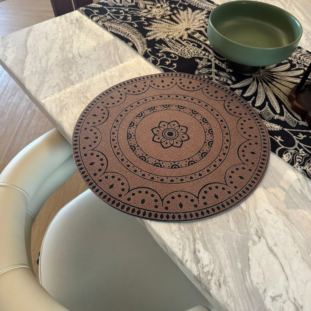 【拍一发三】田园风仿藤编简约风隔热隔热垫餐垫花纹复古