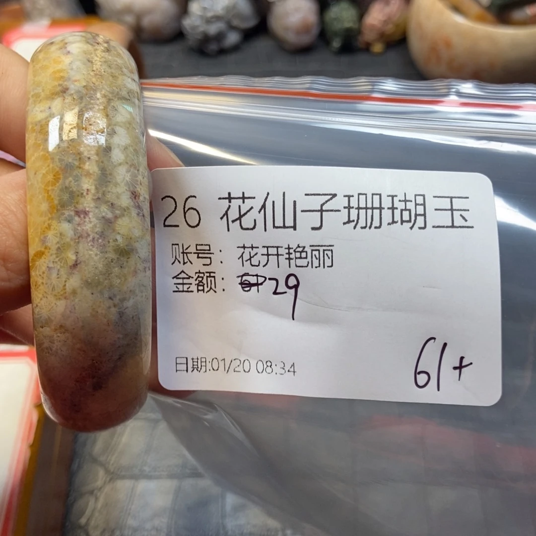 硅化珊瑚（珊瑚玉）手镯未镶嵌花**丽26