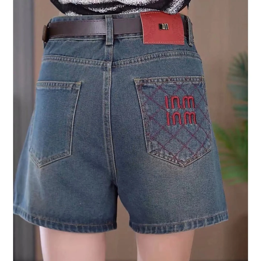 四分短裤女牛仔高腰夏季薄款宽松大码显瘦时尚百搭女士阔腿潮流