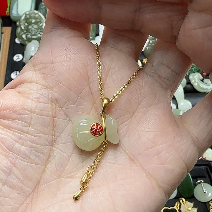 颈饰银S925镶嵌和田玉