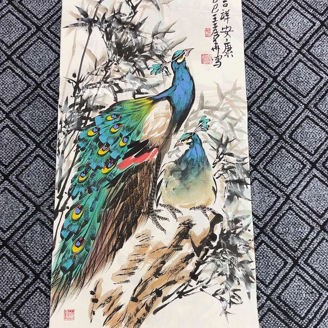国画王孝华老师三尺花鸟作品旭