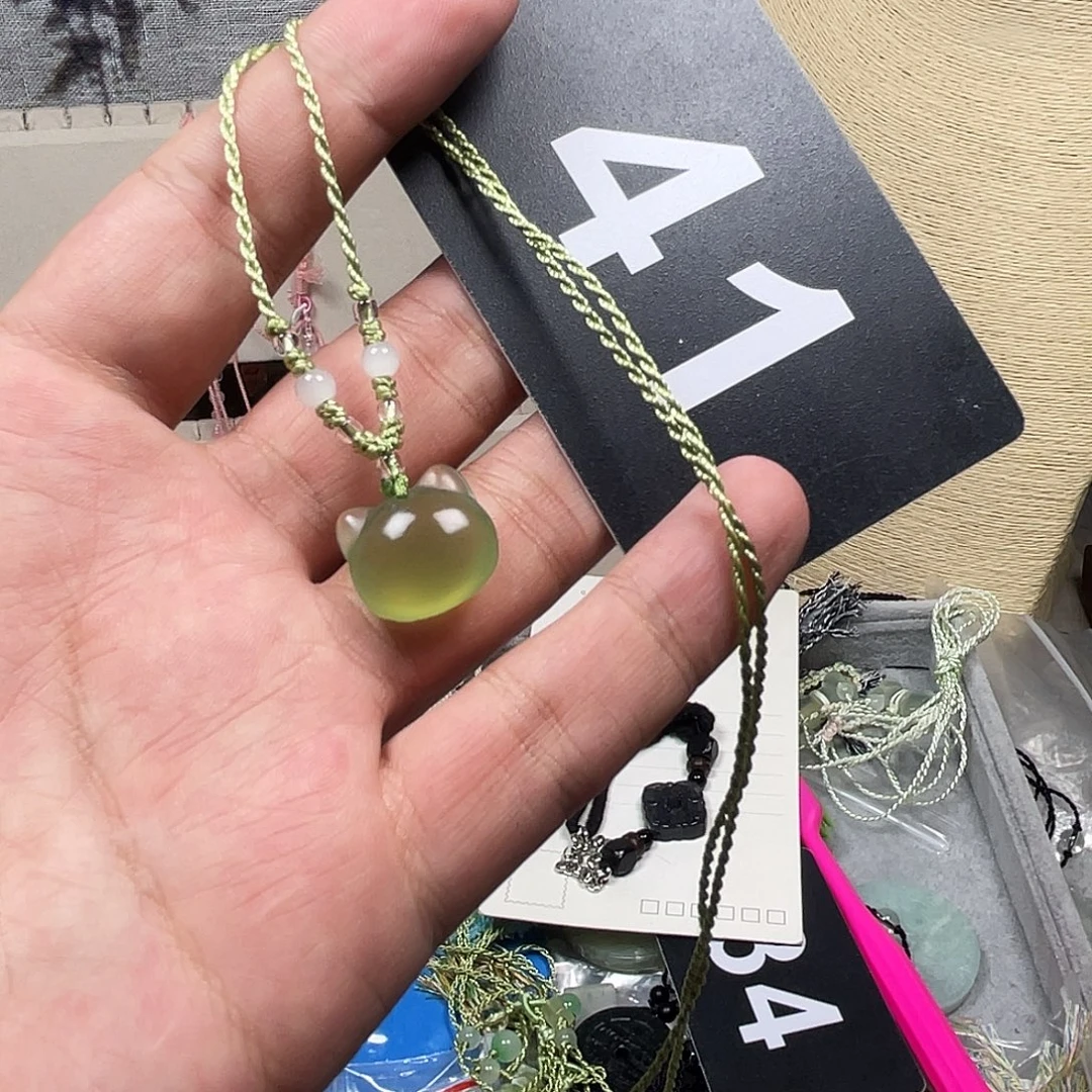 蛇纹石玉合金颈饰